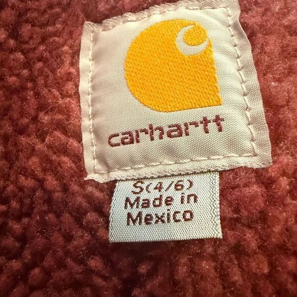 Carhartt Sandstone Berkley Sherpa Lined Canvas Hooded Barn Coat Size S (4/6) - Picture 8 of 12